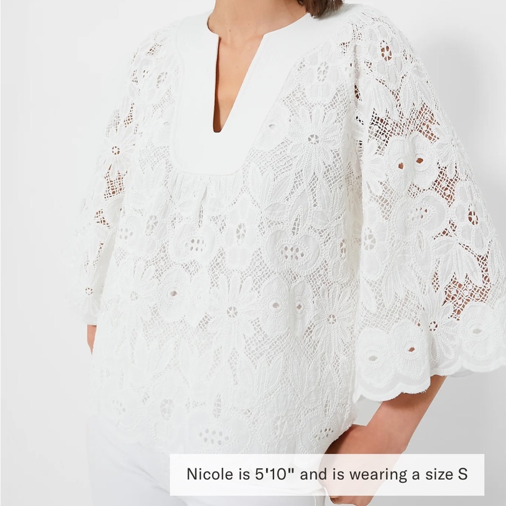 White Eyelet Lace Florian Blouse